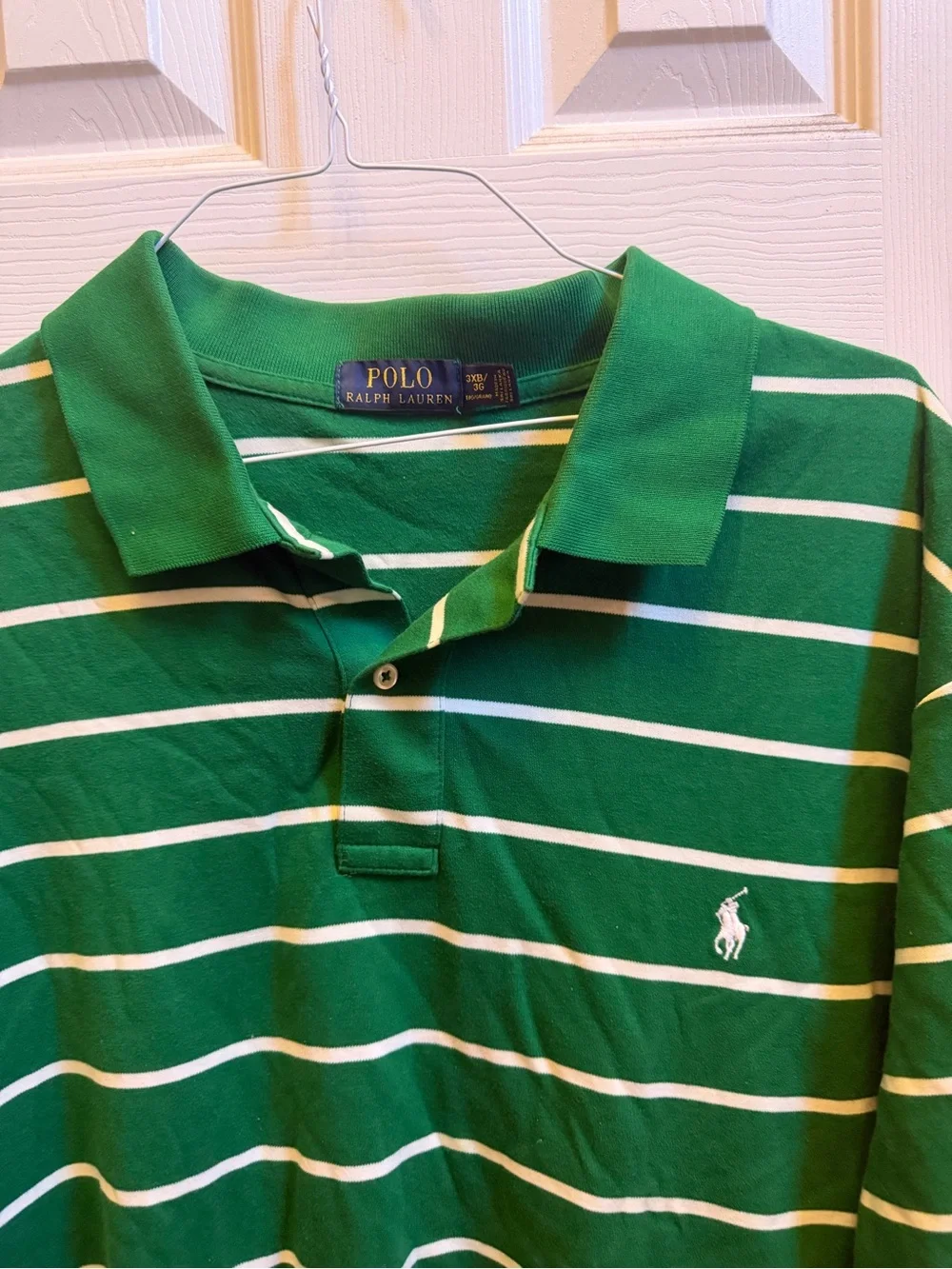 Ralph Lauren Green Polo with White Stripes